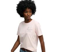 Superdry T-shirt femme Luxe Casual Relaxed Fit gris clair/rose pastel Taille M
