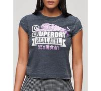 Superdry Varsity Burnout Cap Short Sleeve T-shirt Gris 2XS Femme