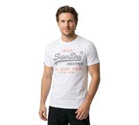 Superdry T-shirt Heritage homme blanc en coton col rond manches courtes M