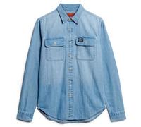 Chemise manches longues brodÃ©e Superdry Bleu M