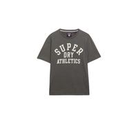 Superdry T-Shirt 'Athletic Essential' gris foncé / blanc cassé, Taille L