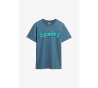 Superdry T-Shirt 'Classic' aqua / bleu roi / noir, Taille L