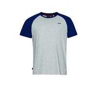 Superdry T-Shirt de Baseball Vintage pour Homme, Glacier Grey Marl/Regal Blue, L