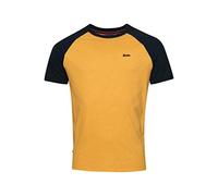 Superdry T-Shirt de Baseball Vintage pour Homme, Ochre Marl/Eclipse Navy, L