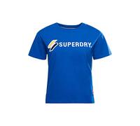 Superdry T-Shirt de Sport pour Femme Graphic Boxy, Bleu Roi, M