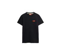 Superdry T-Shirt Essential Logo EMB pour Homme, Noir/Orange Vif, XXL
