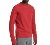 SUPERDRY T-shirt Homme Manches Longues Logo Vintage Rouge Feu Jaspe Taille L