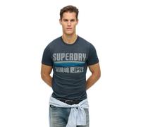 Superdry, T.Shirt Japan Stripe Relaxed Tee, M1012174A, Eclipse Navy Marl, M, Man, Adulto