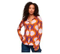 Superdry T- Shirt Manches Longues 70s, Ruban Brun Brun, 40 Femme S