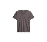 Superdry T-shirt pour homme en fil flammé avec col en V, gris foncé, S