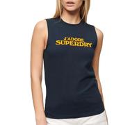 Superdry T-shirt sans manches Sport Luxe Graphique – Cintré – Bleu XS Femme