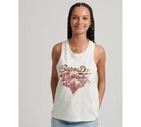 Superdry T-shirt sans manches Vintage Vl Narrative Blanc Femme 2XS