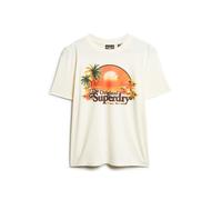 Superdry T-shirt 'Travel Souvenir' marron / vert / orange / blanc cassé, Taille S