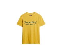 Superdry T-shirt Venue classique pour homme avec logo, Jaune huile texturé, S