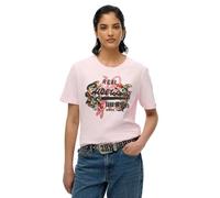 Superdry, T.Shirt VL Tokyo Relaxed Tee, W1011627A, Rose Pink Slub, 10, Woman, NIÑO