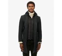 Superdry - Tailored 2 In 1 Town Coat - Manteau homme Black Herringbone - XL