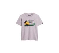 Superdry Tee Shirt Outdoor Stripe Relaxed 2bf Parma Violet Purple Marl M