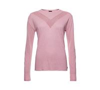 Superdry Top en Jersey Rock Lace Ls T-Shirt, Rose, L Femme