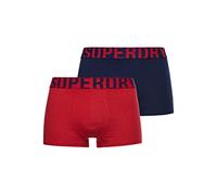 Superdry Trunk Dual Logo Double Pack Les Troncs, Bleu Marine/Rouge Risque, L Homme