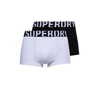 Superdry Trunk Dual Logo Double Pack, Les Troncs Homme, Opacity, Black/Optic, XXL Regular