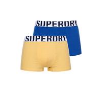 Superdry Trunk Dual Logo Double Pack Les Troncs, Mazarine/Jaune Nautique, XXL Homme