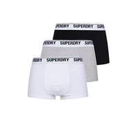 Superdry Trunk Multi Triple Pack Boxer Court, Noir/Gris/Optique, S (Lot de 3) Homme
