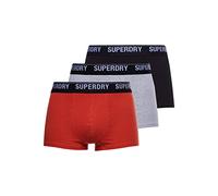 Superdry Trunk Multi Triple Pack Boxer Court, Noir/Orange/Gris, S (Lot de 3) Homme