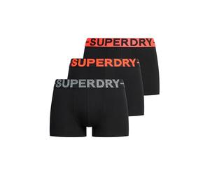 Superdry Trunk Triple Pack, Caleçon Boxeur Homme, Black/Orange,