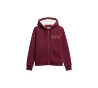 Superdry Veste à capuche de luxe pour femme avec logo aspect métallisé, bordeaux, 46