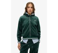 Superdry Veste de survêtement vert foncé / blanc, Taille XL