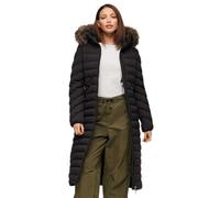 Superdry Doudoune longue à capuche Fuji Fausse fourrure Noir S Femme