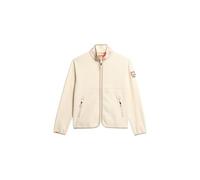 Superdry Veste polaire active pour femme avec fermeture éclair intégrale, blanc riz, 36