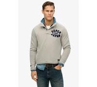 Superdry Vintage Athletic Half Button Sweatshirt Gris M Homme