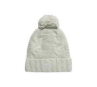 Superdry Vintage Cable Beanie Béret, Gris Claro, Taille Unique Femme