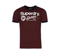 Tee shirt - SUPERDRY - Vintage cl ringer - 60% Coton - Manches courtes - Bordeaux
