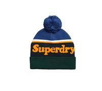 Superdry Vintage Classic Logo Beanie, Béret Femme, Azul Marino crepúsculo/Naranja Jaffa,