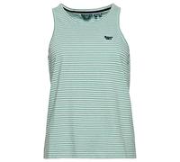 Superdry Vintage Logo EMB Stripe Vest W6011576A Sage Green/Rodeo White Stripe 10 Femme, Sage Green/Rodeo White Stripe, 38