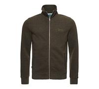 Superdry Vintage Logo EMB Zip Track Pull en Laine, Olive Marl, M Homme