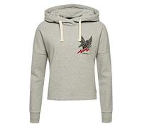 Superdry Vintage Surf Ranchero Hood Sweat à Capuche, Light Grey Marl, L Femme