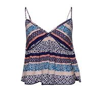 Superdry Vintage Tiered Cami Top Chemise Business, Imprimé linéaire Geo Border, 38 Femme