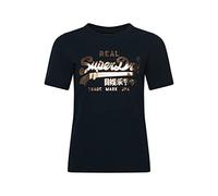 Superdry VL Boho Sparkle Tee T-Shirt, Eclipse Bleu, M Femme