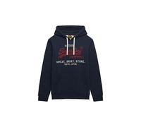 Superdry VL Heritage Relaxed Hood Sweater, Trench Navy Marl, XXL Men's