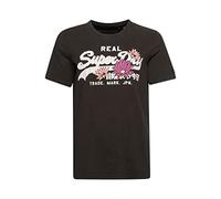 Superdry VL Narrative Tee Chemise, Vintage Noir, 38 Femme