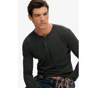 Superdry Waffle Henley Long Sleeve T-shirt Noir XL Homme