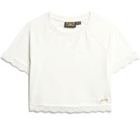 Superdry White 90'S Lace Trim T-Shirt
