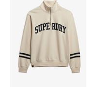 Superdry White Athletic Essentials Applique Half Zip Sweatshirt