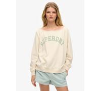 Superdry White Athletic Essentials Bardot Crew Sweatshirt