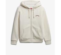 Superdry White Borg Lined Zip Hoodie