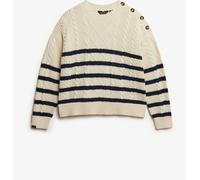 Superdry White Cable Crew Neck Jumper