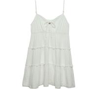 Superdry Cheesecloth Tiered Mini Sleeveless Short Dress Blanc M Femme